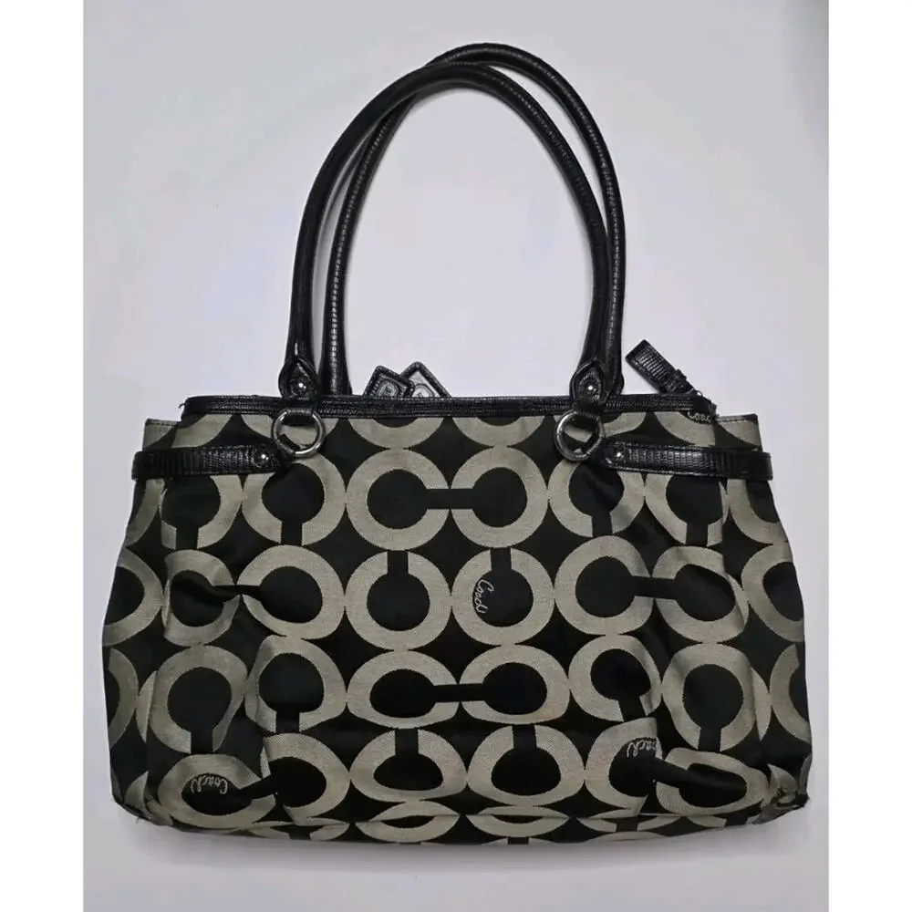Coach Madison Signature C Sophia Satchel Bag J1220-22344 Black & GRAY